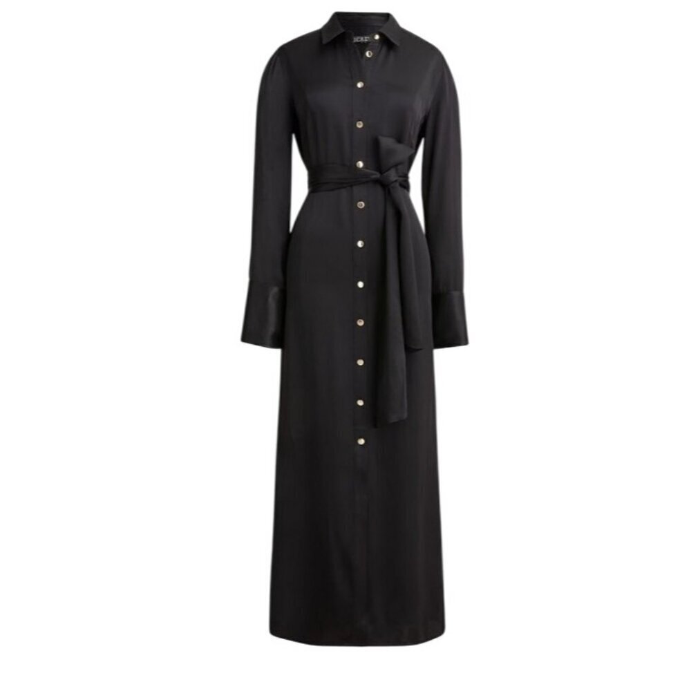 NWT J. CREW LUSTER CREPE DRAPEY SHIRTDRESS DRESS size 0 preppy elegant NO Belt